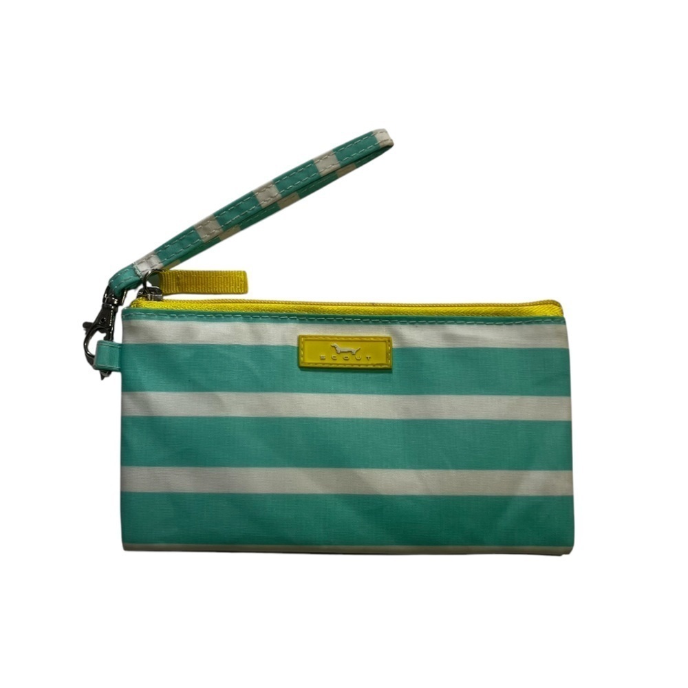 Scout Teal White Yellow Wristlet